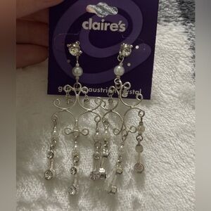❤️‍🔥5/$25❤️‍🔥 Vintage Claire’s Genuine Austrian Crystal Dangle Earrings